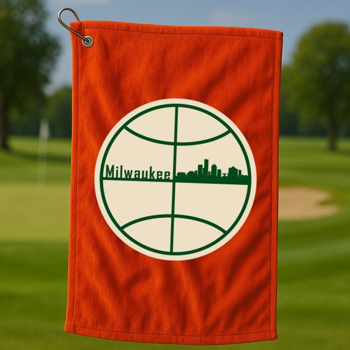 Retro Milwaukee Basketball Home Game Baskeball Fan Golf Towel