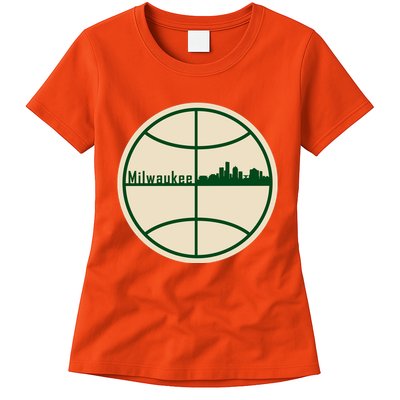 Retro Milwaukee Basketball Home Game Baskeball Fan Womens T-Shirt