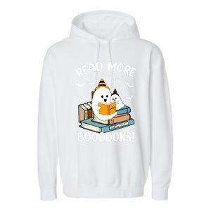 Read More Boooooks Cute Ghost Read More Boooooks Halloween Gift Garment-Dyed Fleece Hoodie