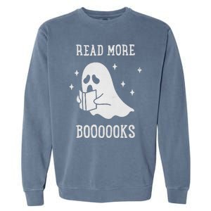 Read More Boooooks Cute Ghost Read More Boooooks Halloween Garment-Dyed Sweatshirt