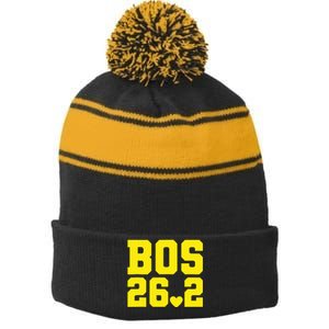 Running Marathon Boston 262 Run 00 Support Staff Crew Tank Top Stripe Pom Pom Beanie