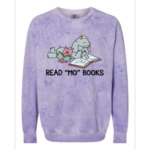 Read Mo Book Piggie Elephant Pigeons Mo It's A Good Day To Read A Book Colorblast Crewneck Sweatshirt