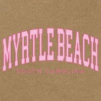 Retro Myrtle Beach South Carolina beach wo summer Cotton Canvas Backpack