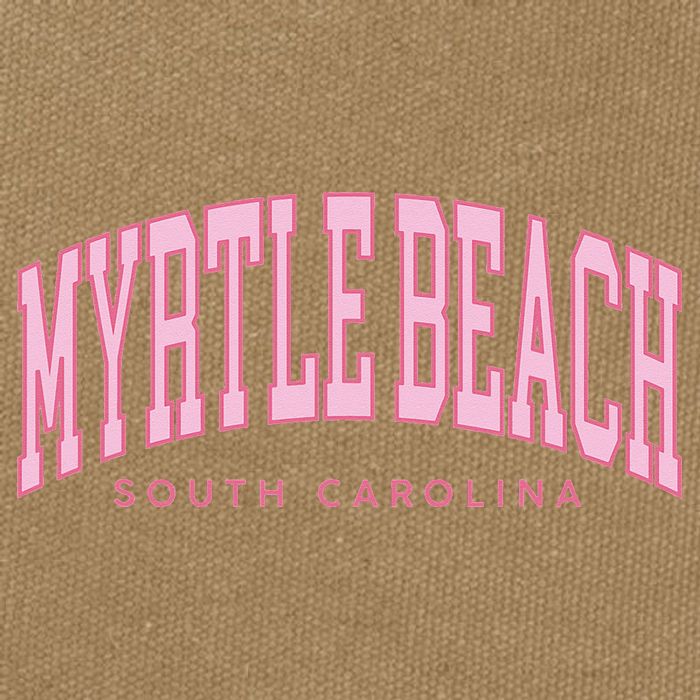 Retro Myrtle Beach South Carolina beach wo summer Cotton Canvas Backpack