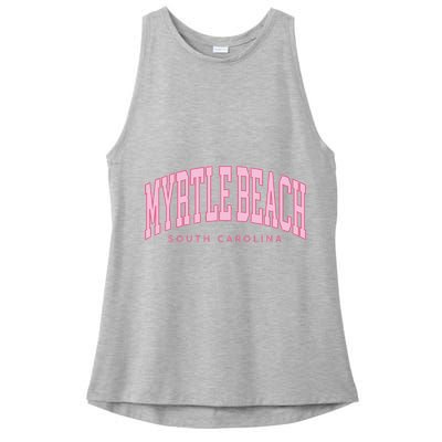Retro Myrtle Beach South Carolina beach wo summer Ladies PosiCharge Tri-Blend Wicking Tank