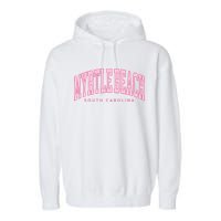 Retro Myrtle Beach South Carolina beach wo summer Garment-Dyed Fleece Hoodie