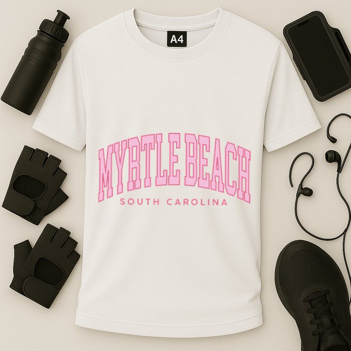 Retro Myrtle Beach South Carolina beach wo summer Performance Shirt