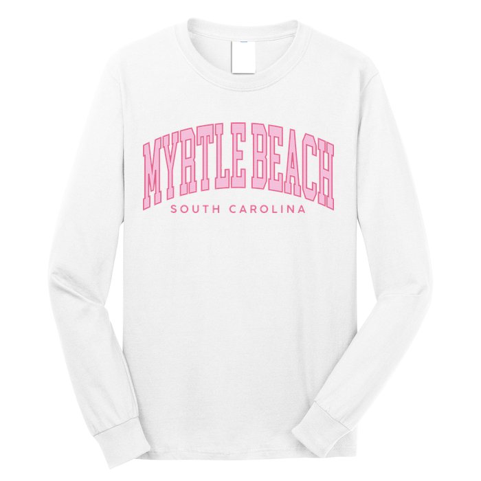 Retro Myrtle Beach South Carolina beach wo summer Long Sleeve Shirt