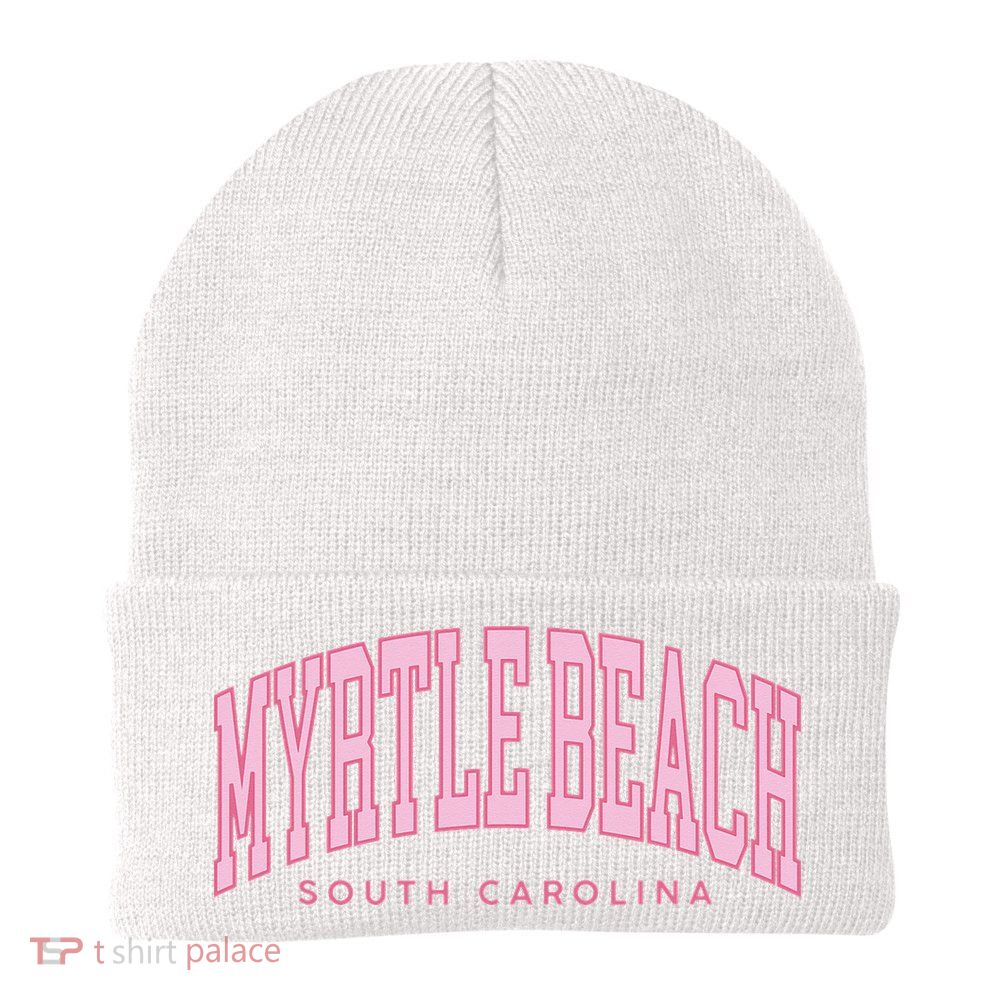 Retro Myrtle Beach South Carolina beach wo summer Beanie
