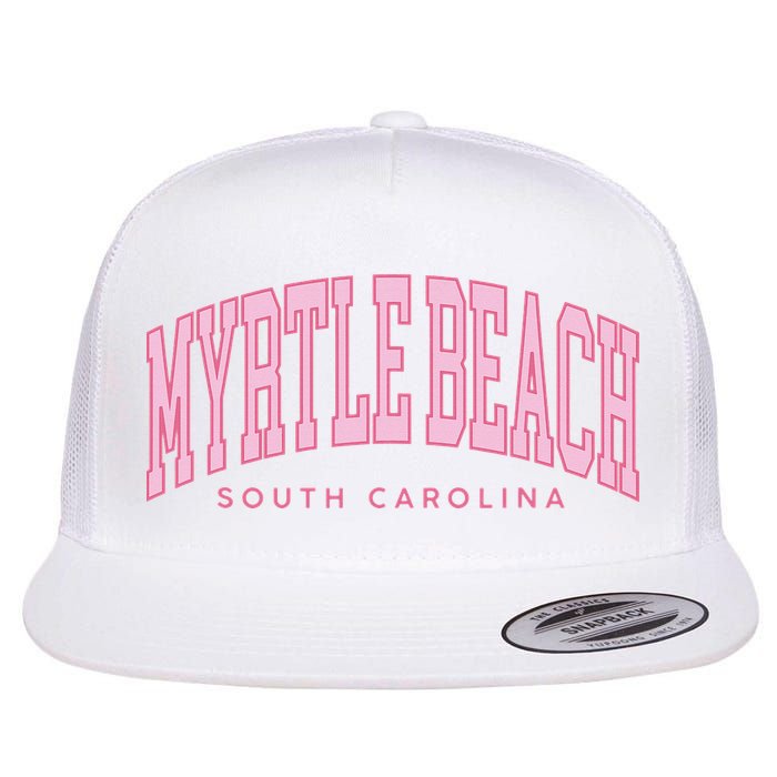 Retro Myrtle Beach South Carolina beach wo summer Flatbill Hat