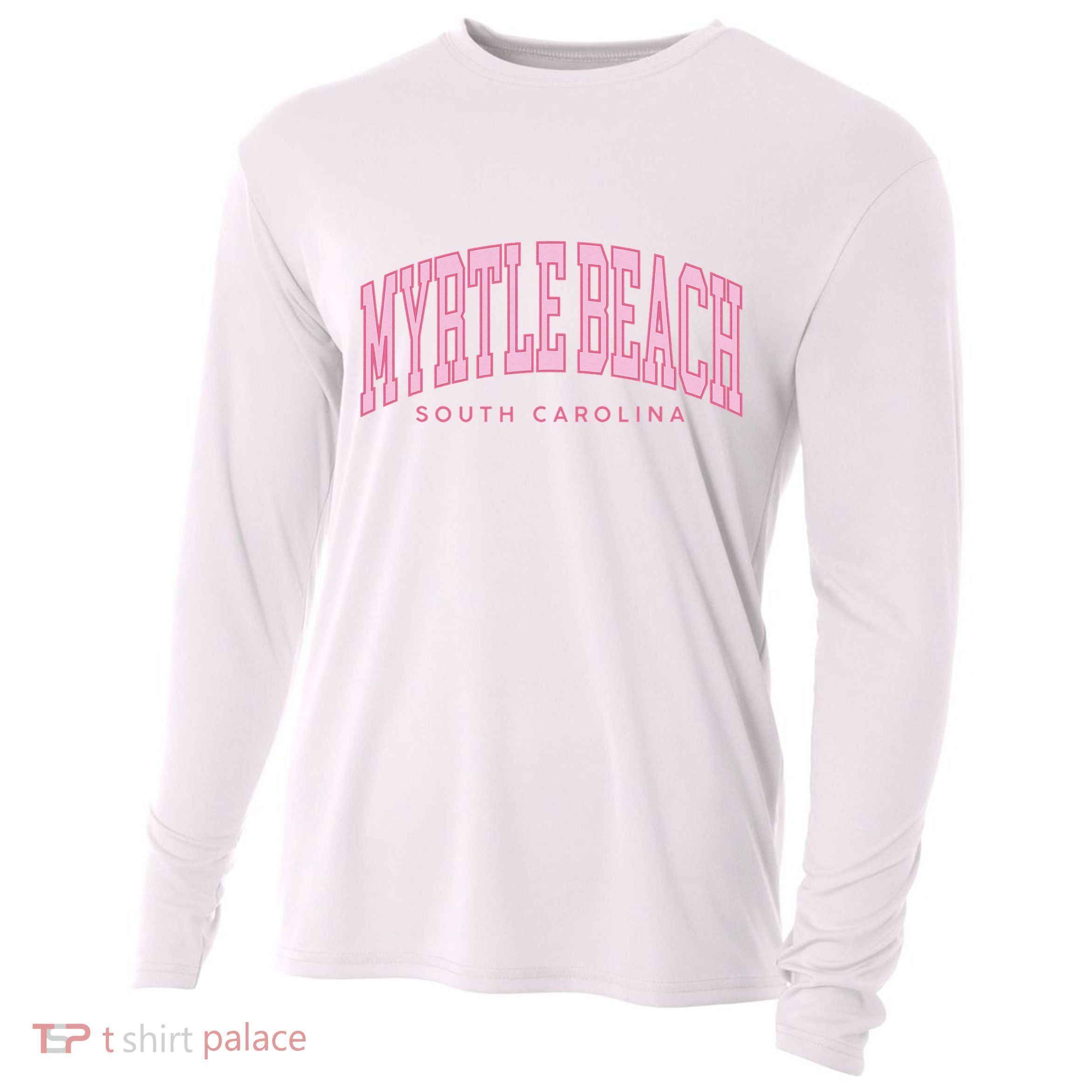 Retro Myrtle Beach South Carolina beach wo summer Cooling Performance Long Sleeve Crew