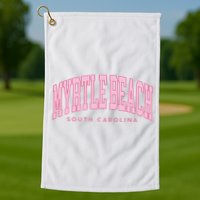 Retro Myrtle Beach South Carolina beach wo summer Golf Towel