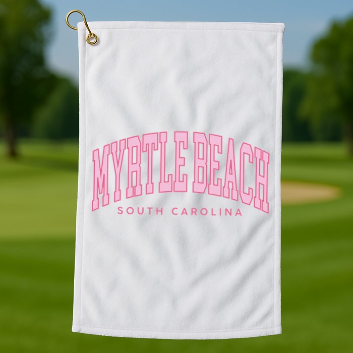 Retro Myrtle Beach South Carolina beach wo summer Golf Towel