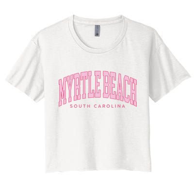 Retro Myrtle Beach South Carolina beach wo summer Crop Top