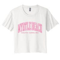 Retro Myrtle Beach South Carolina beach wo summer Crop Top