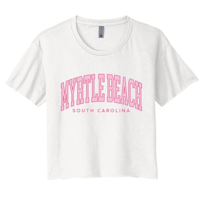 Retro Myrtle Beach South Carolina beach wo summer Crop Top
