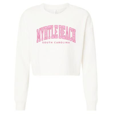 Retro Myrtle Beach South Carolina beach wo summer Cropped Pullover Crew