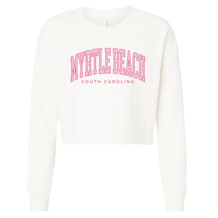 Retro Myrtle Beach South Carolina beach wo summer Cropped Pullover Crew