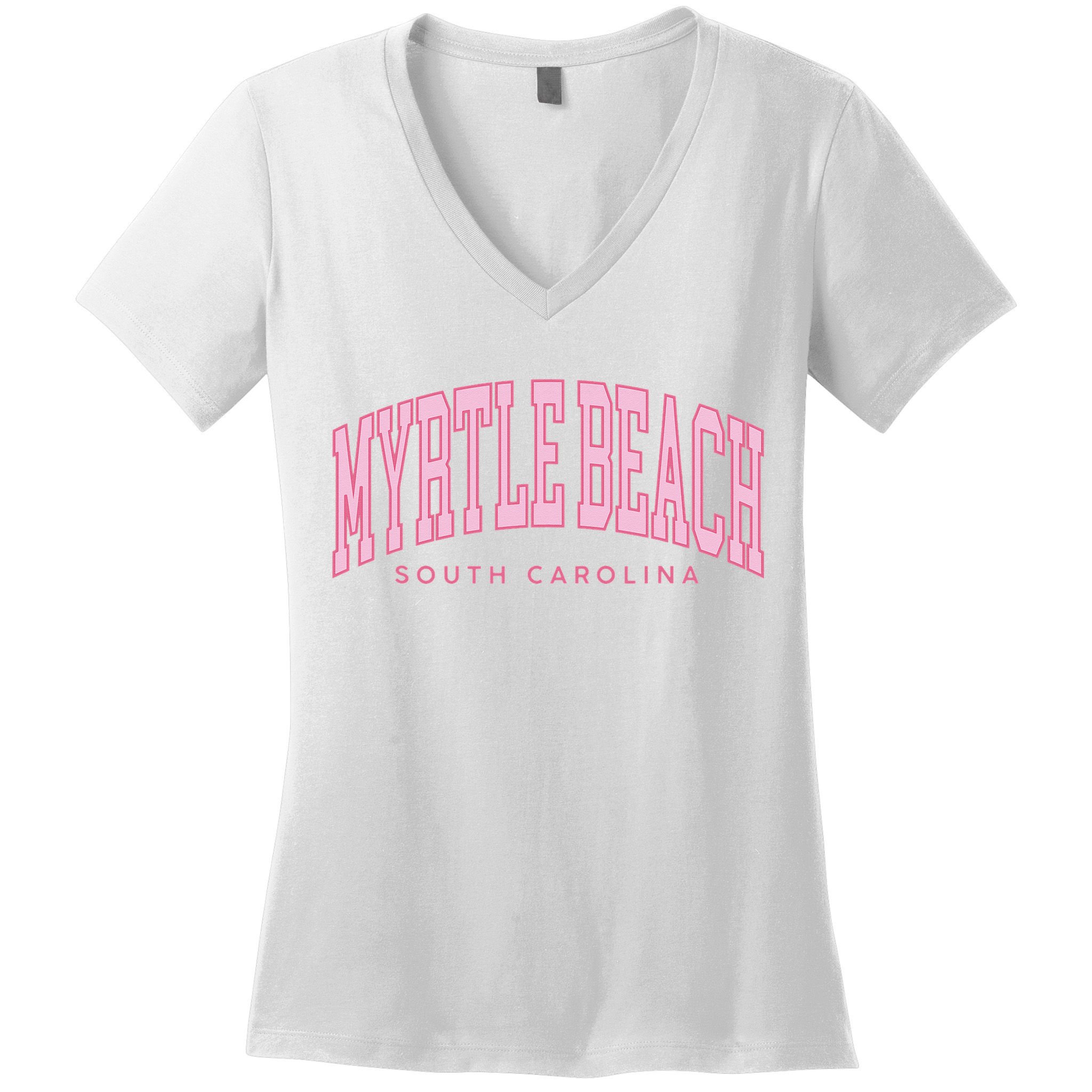 Retro Myrtle Beach South Carolina beach wo summer Women's V-Neck T-Shirt