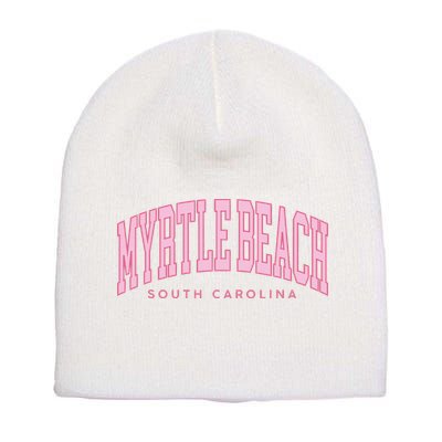 Retro Myrtle Beach South Carolina beach wo summer Short Acrylic Beanie