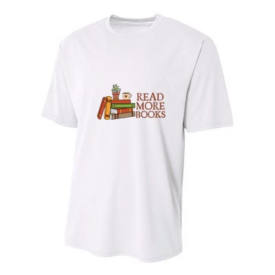 Read More Books Reading Books Gift Cute Reading Youth Performance Sprint T-Shirt