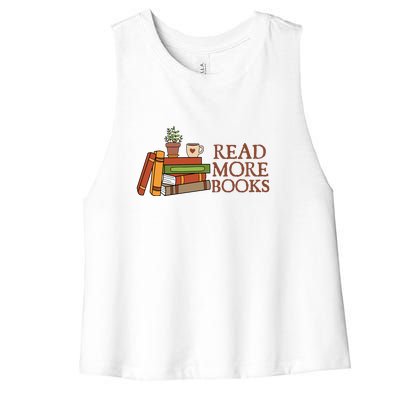 Read More Books Reading Books Gift Cute Reading Women's Racerback Cropped Tank