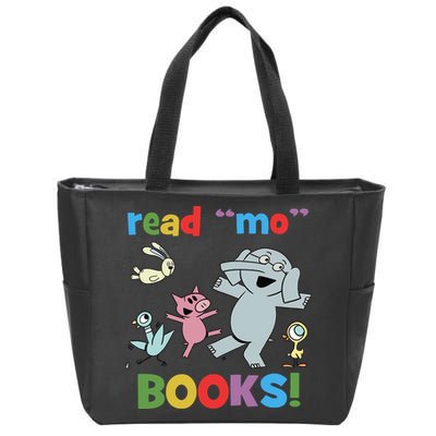 Read Mo Books Read More Books Piggie Elephant Pigeons It's Good Day To Read Book Zip Tote Bag