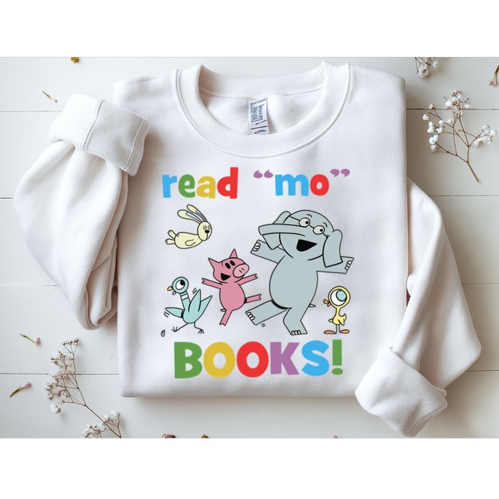 Read Mo Books Read More Books Piggie Elephant Pigeons It's Good Day To Read Book Sweatshirt