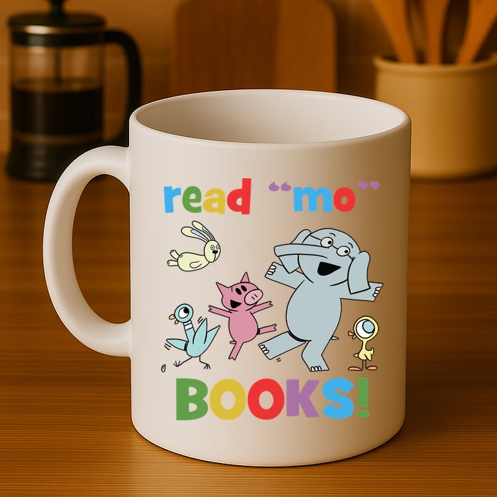 Read Mo Books Read More Books Piggie Elephant Pigeons It's Good Day To Read Book Mug