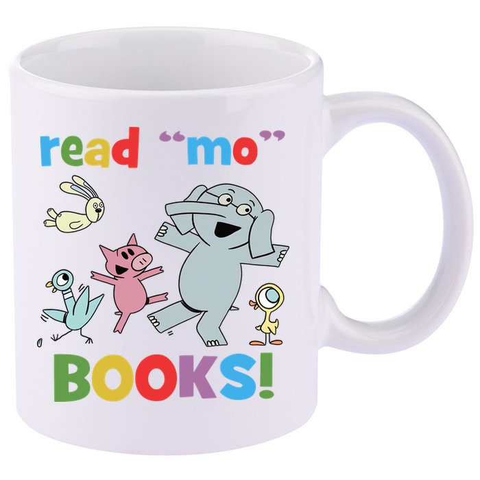 Read Mo Books Read More Books Piggie Elephant Pigeons It's Good Day To Read Book 11oz C Handle Ceramic Mug
