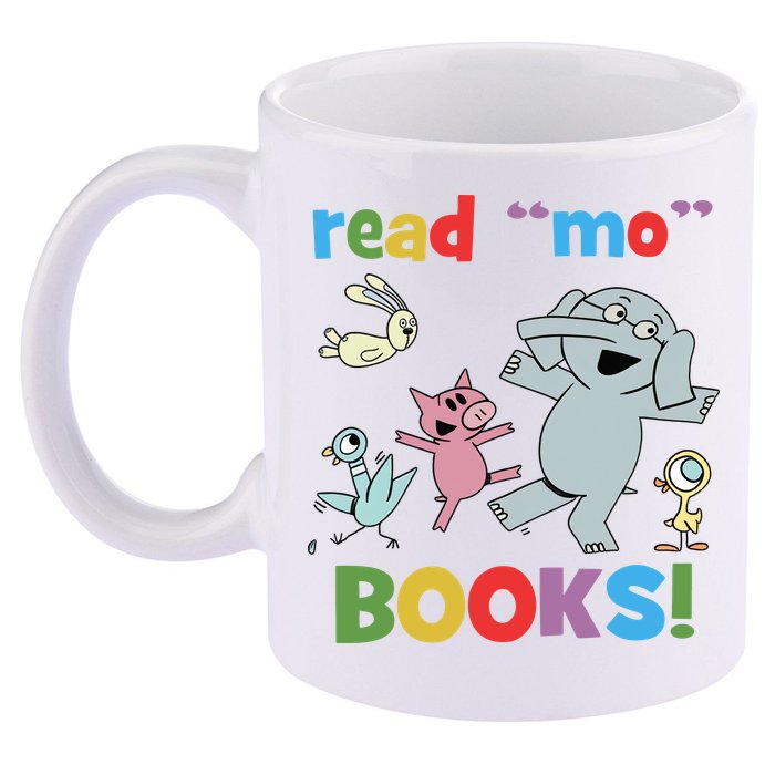 Read Mo Books Read More Books Piggie Elephant Pigeons It's Good Day To Read Book 11oz C Handle Ceramic Mug