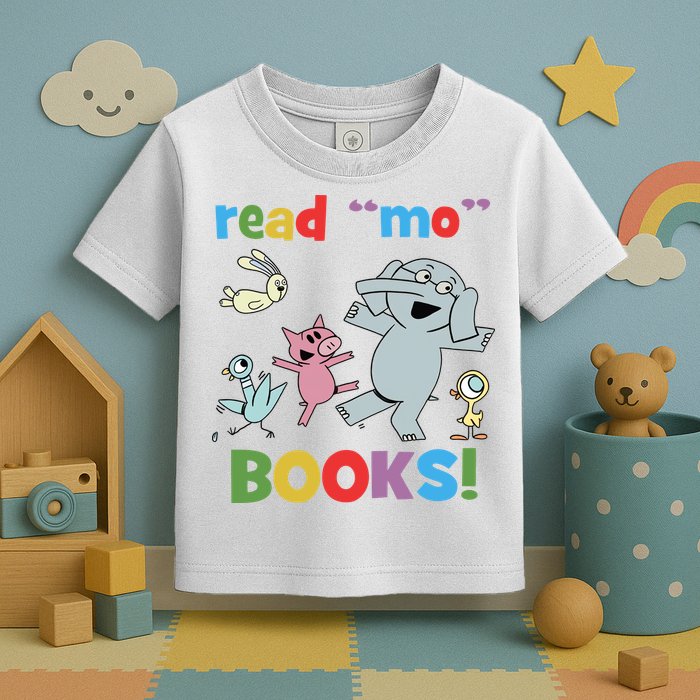 Read Mo Books Read More Books Piggie Elephant Pigeons It's Good Day To Read Book Toddler T-Shirt