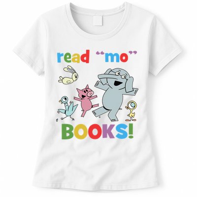 Read Mo Books Read More Books Piggie Elephant Pigeons It's Good Day To Read Book Womens T-Shirt