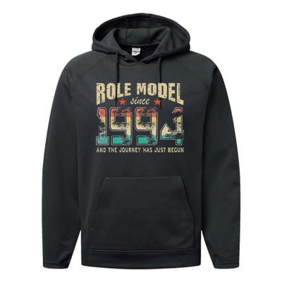 Role Model Born 1994 And The Journey Has Just Begun Birthday Performance Fleece Hoodie