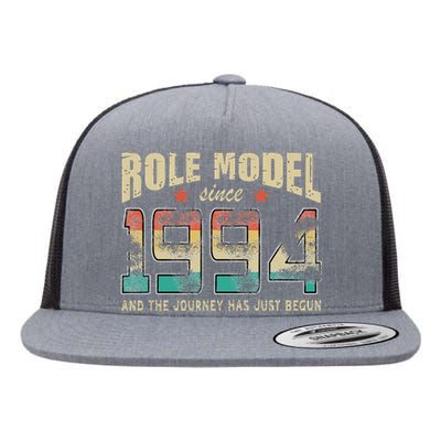 Role Model Born 1994 And The Journey Has Just Begun Birthday Flat Bill Trucker Hat