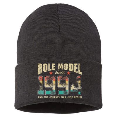 Role Model Born 1994 And The Journey Has Just Begun Birthday Sustainable Knit Beanie