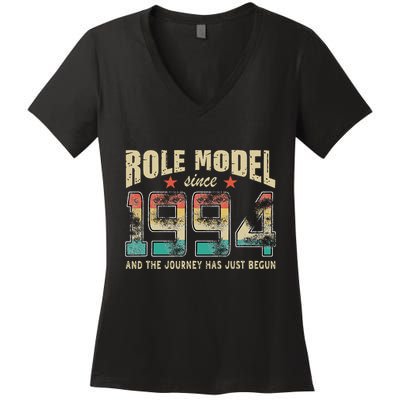 Role Model Born 1994 And The Journey Has Just Begun Birthday Women's V-Neck T-Shirt