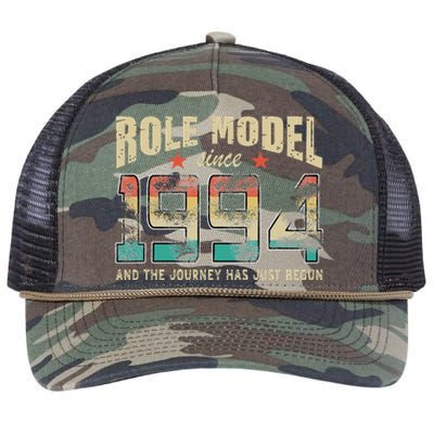 Role Model Born 1994 And The Journey Has Just Begun Birthday Retro Rope Trucker Hat Cap