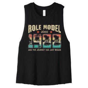 Role Model Born 1988 And The Journey Has Just Begun Birthday Women's Racerback Cropped Tank