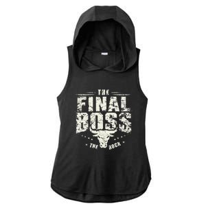 Rock Music Boss Final White Design Fun Music Lover Ladies PosiCharge Tri-Blend Wicking Draft Hoodie Tank