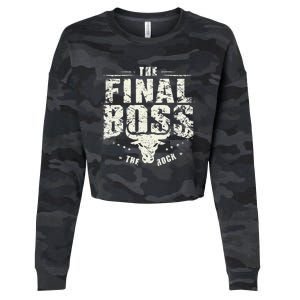 Rock Music Boss Final White Design Fun Music Lover Cropped Pullover Crew