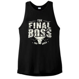 Rock Music Boss Final White Design Fun Music Lover Ladies PosiCharge Tri-Blend Wicking Tank