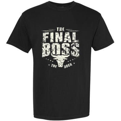 Rock Music Boss Final White Design Fun Music Lover Garment-Dyed Heavyweight T-Shirt