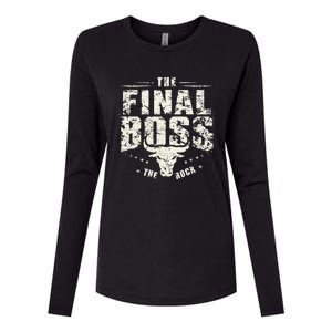 Rock Music Boss Final White Design Fun Music Lover Womens Cotton Relaxed Long Sleeve T-Shirt