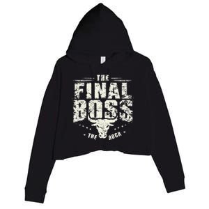 Rock Music Boss Final White Design Fun Music Lover Crop Fleece Hoodie