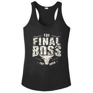 Rock Music Boss Final White Design Fun Music Lover Ladies PosiCharge Competitor Racerback Tank