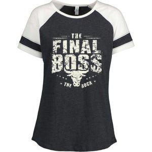 Rock Music Boss Final White Design Fun Music Lover Enza Ladies Jersey Colorblock Tee