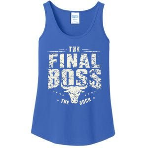 Rock Music Boss Final White Design Fun Music Lover Ladies Essential Tank