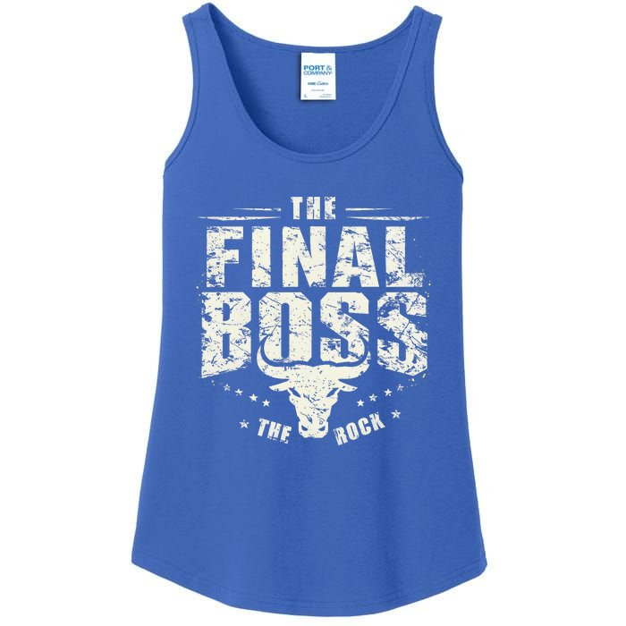 Rock Music Boss Final White Design Fun Music Lover Ladies Essential Tank