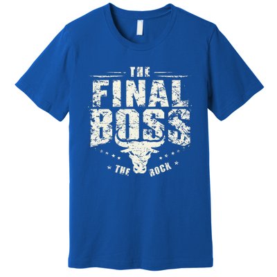 Rock Music Boss Final White Design Fun Music Lover Premium T-Shirt